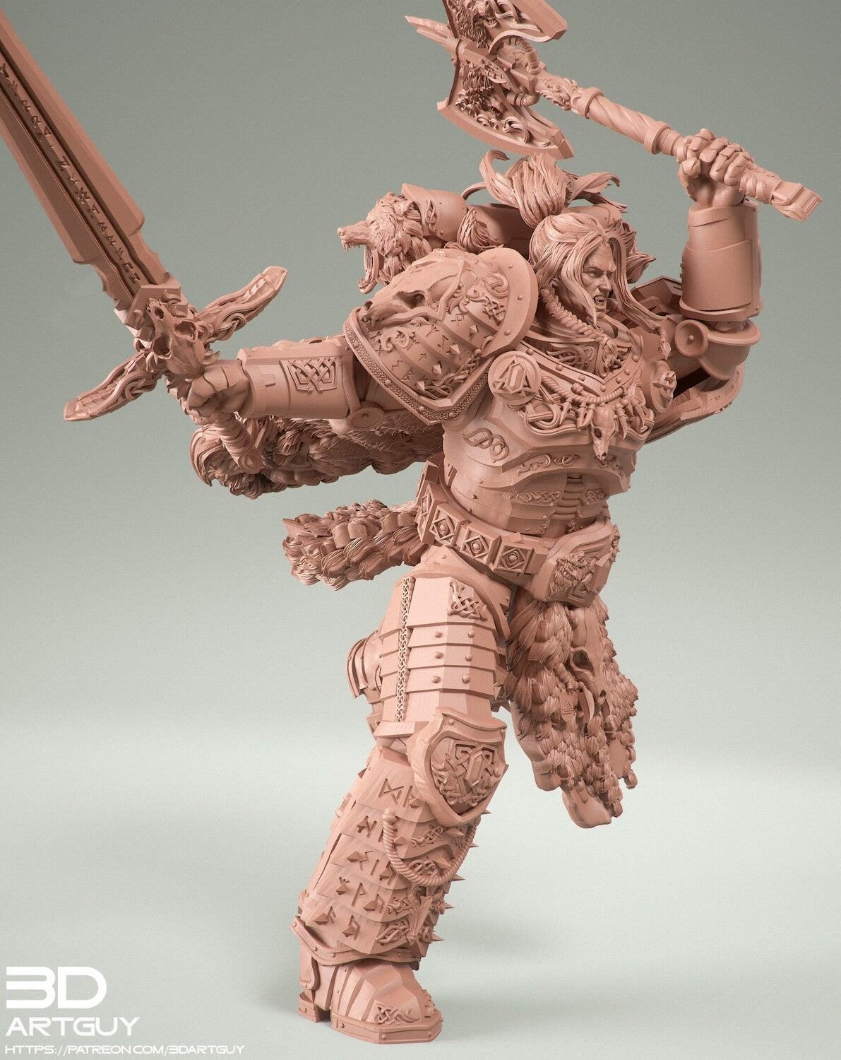 Viking Knight Miniature 3dArtGuy