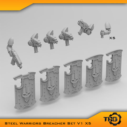 Steel Warriors V1 Breacher Boarding Shields & Arms Bits Set x5 MkVI, MkIII