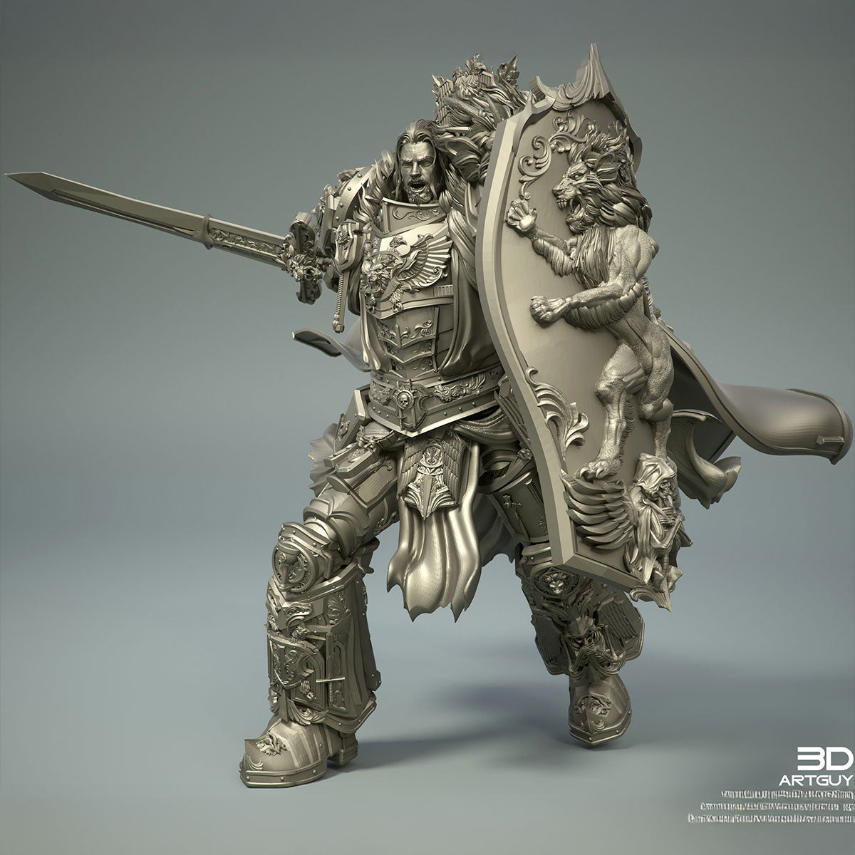 The First Knight Miniature 3dArtGuy .STL File