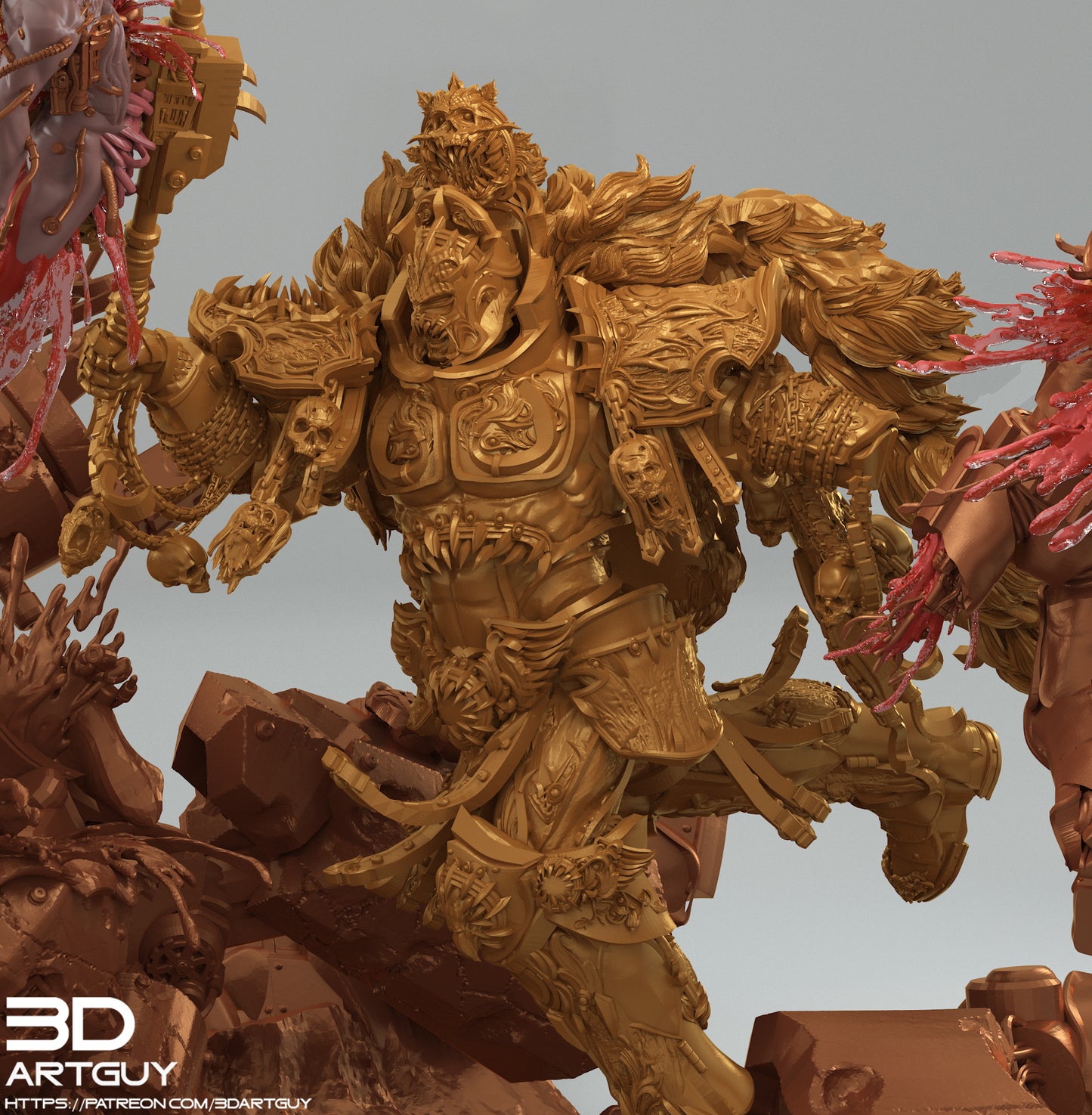 Angry Gladiator Miniature 3dArtGuy .STL File