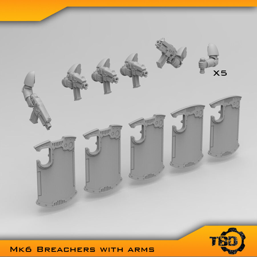 MkVI, MkIII Breacher Boarding Shields & Arms Bits Set x5