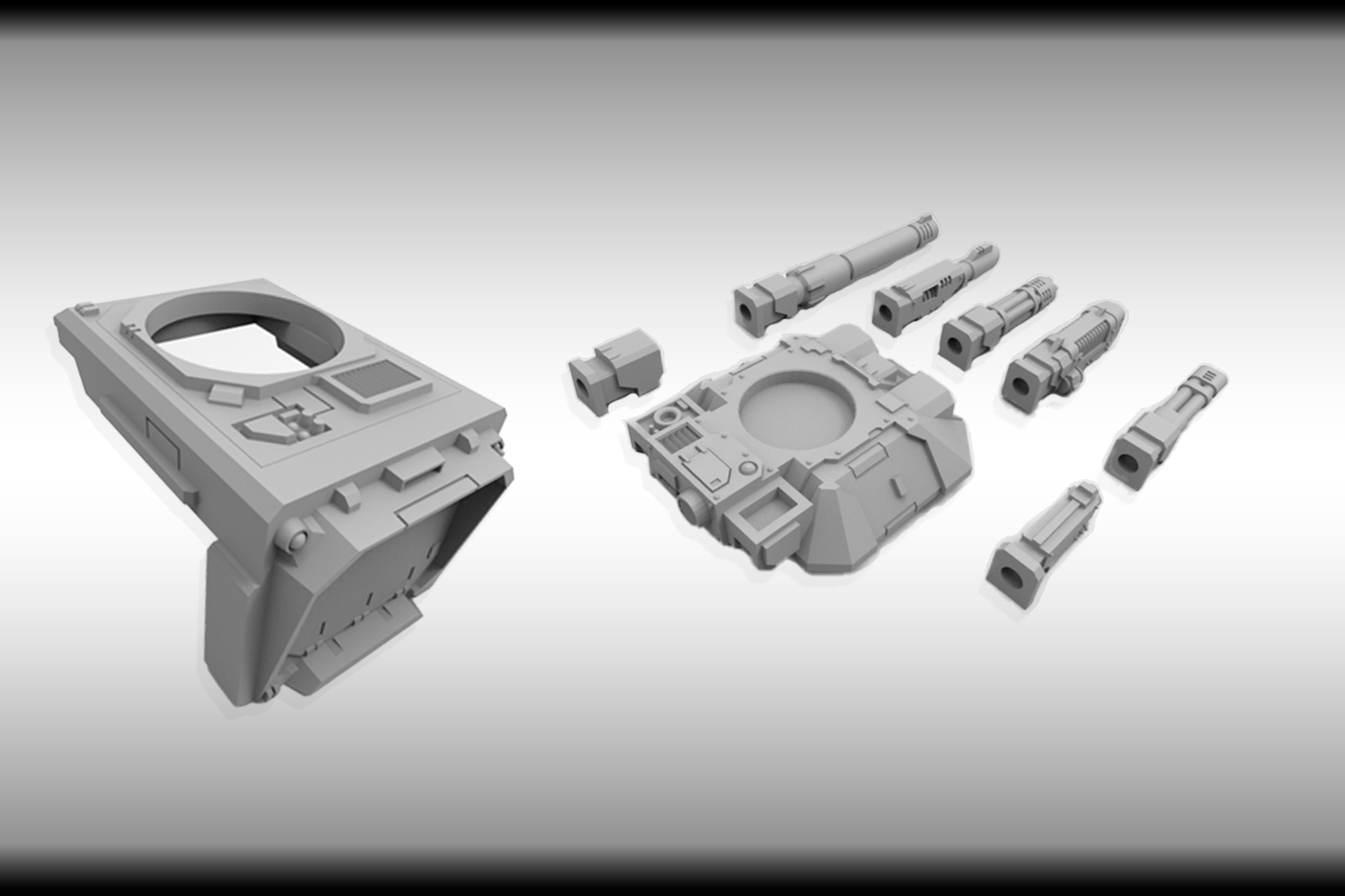 Double Turret V1 Conversion Bits Space Marine Repulsor