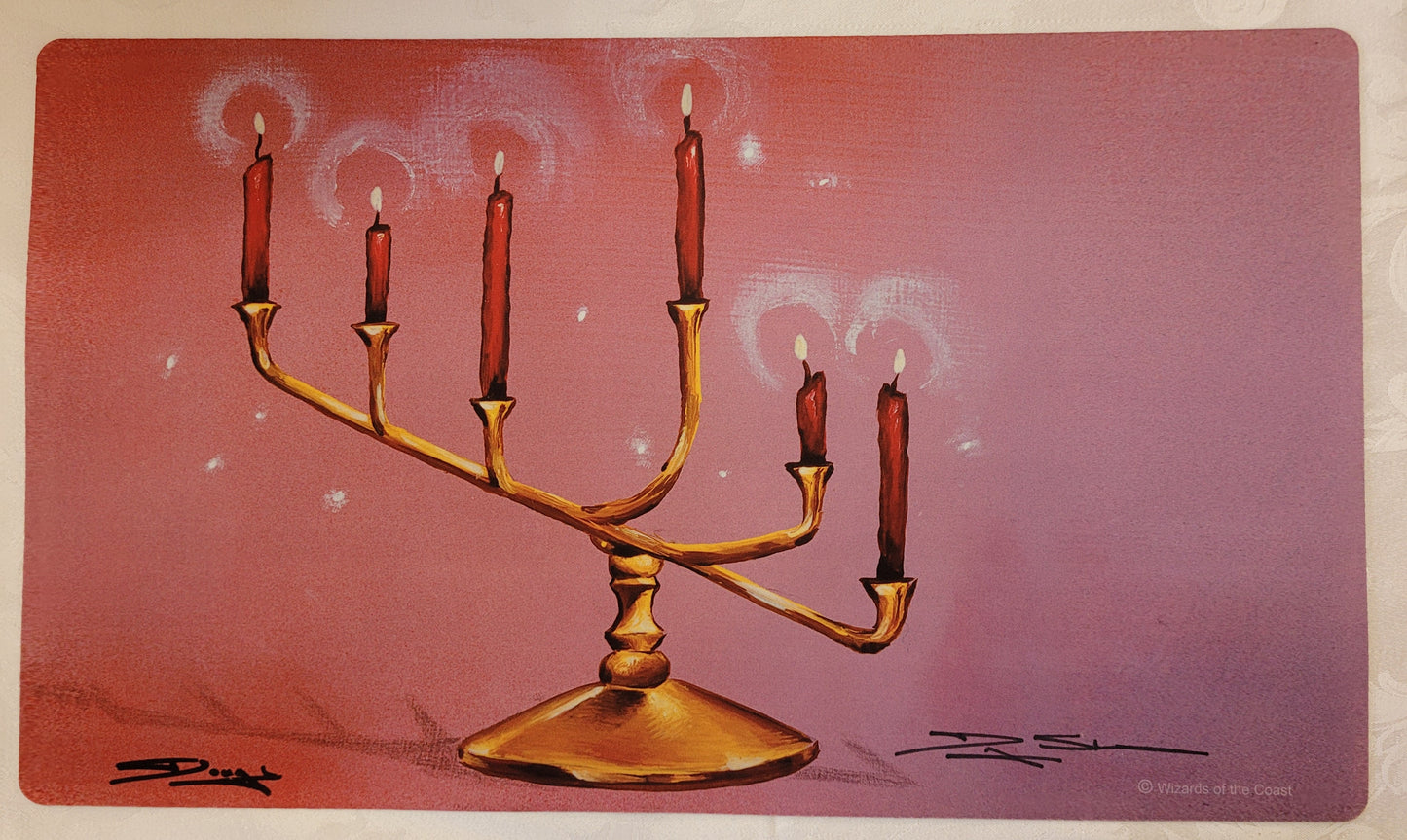 Candelabra of Tawnos MTG Playmat signed by Douglas Shuler official Magic the Gathering