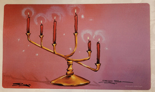 Candelabra of Tawnos MTG Playmat signed by Douglas Shuler official Magic the Gathering