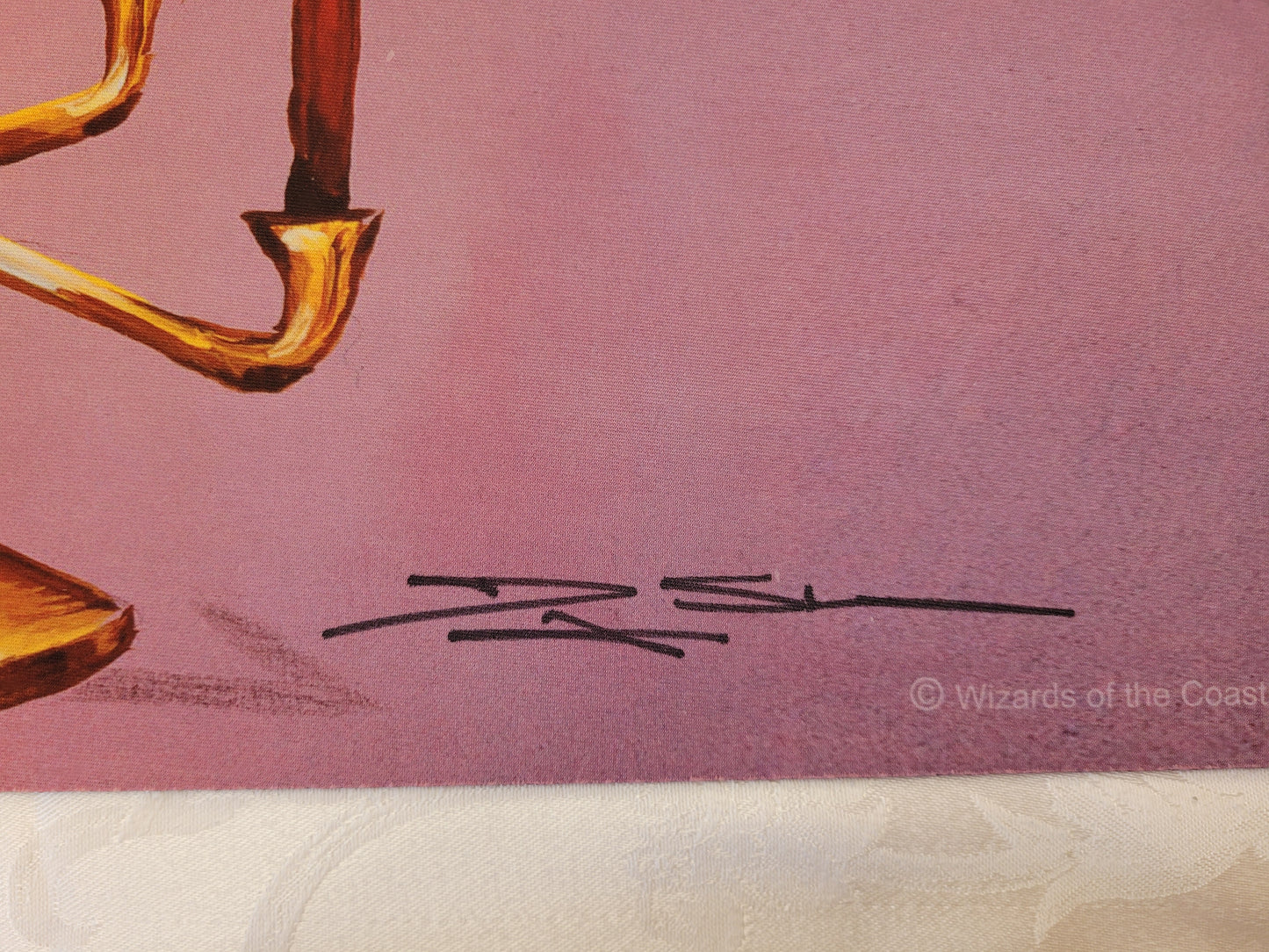 Candelabra of Tawnos MTG Playmat signed by Douglas Shuler official Magic the Gathering