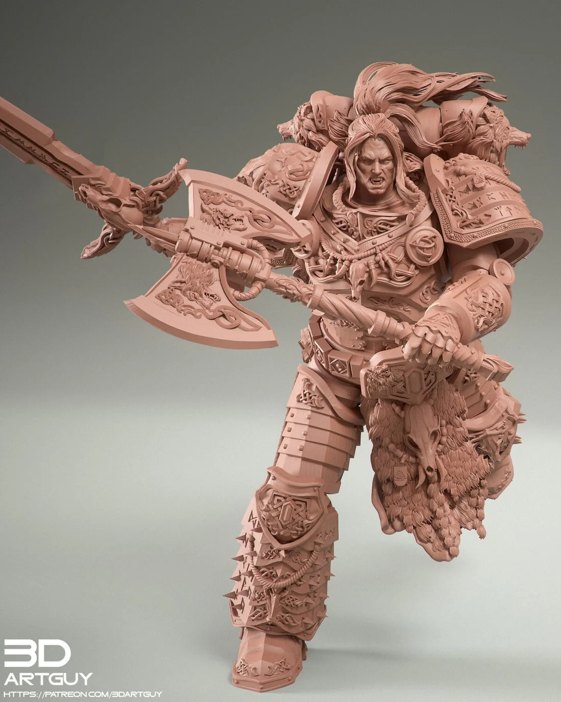 Viking Warrior Miniature 3dArtGuy .STL File