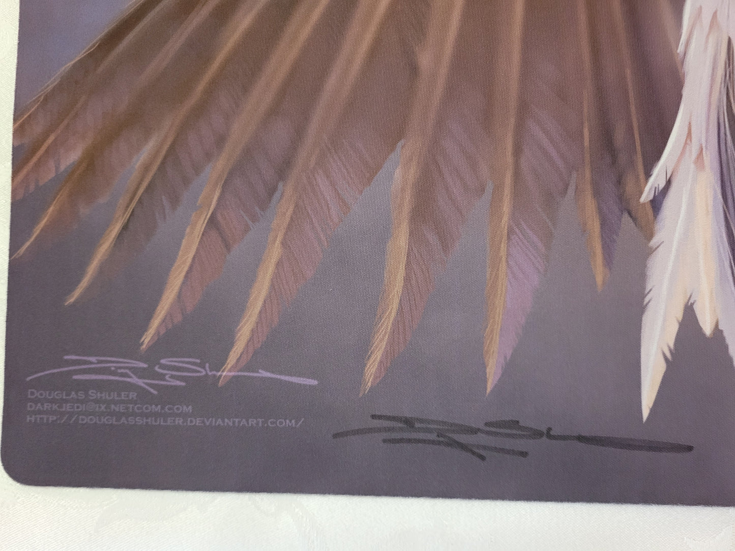 Sexy Serra Angel MTG Playmat signed by Douglas Shuler official Magic the Gathering